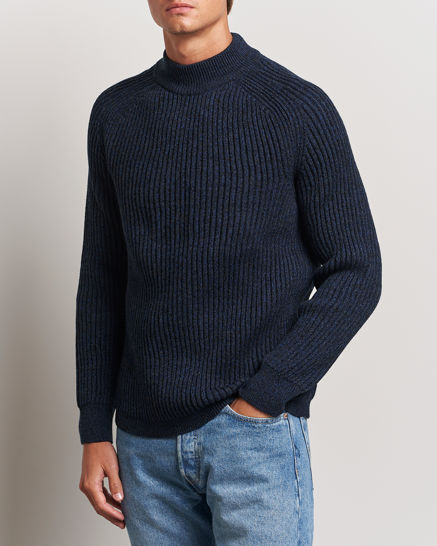 Herr | Tröjor | BOSS ORANGE | Kearth Rib Knitted Polo Open Blue