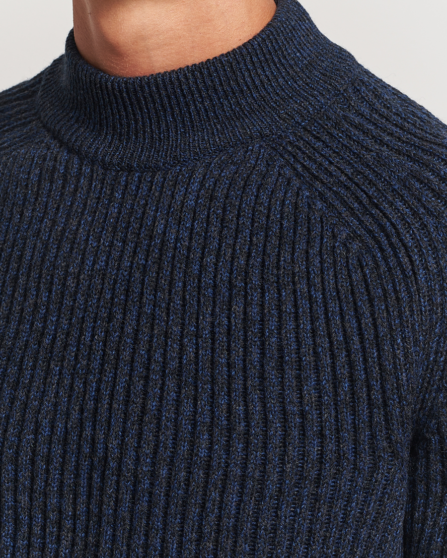 Herr | Tröjor | BOSS ORANGE | Kearth Rib Knitted Polo Open Blue