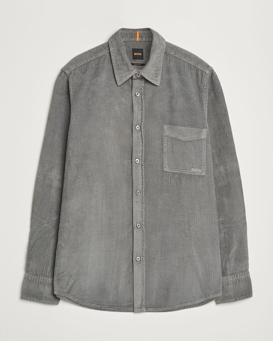 Herr | Skjortor | BOSS ORANGE | Relegant Corduroy Shirt Open Grey