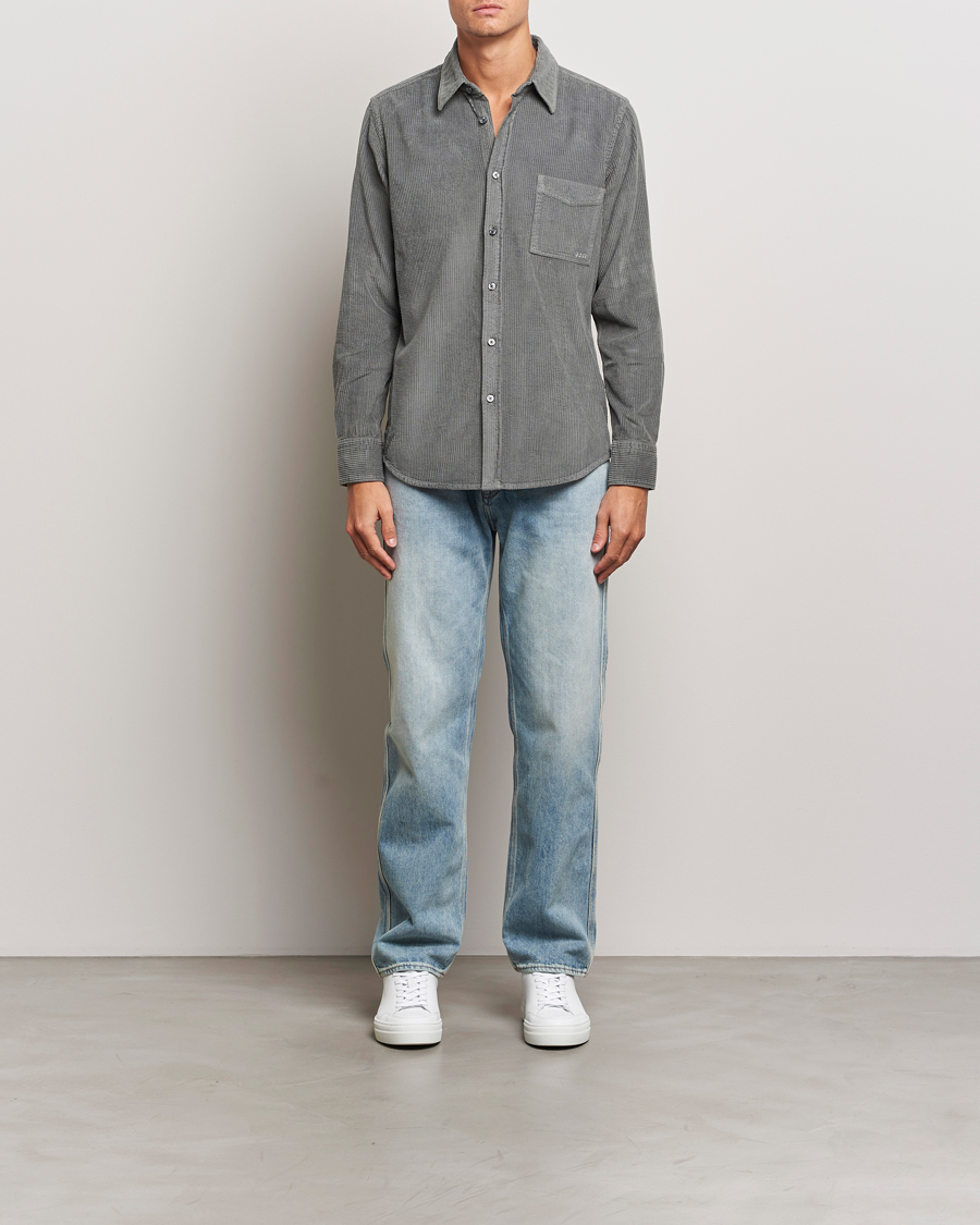 Herr | Skjortor | BOSS ORANGE | Relegant Corduroy Shirt Open Grey