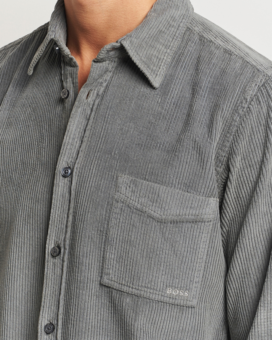 Herr | Skjortor | BOSS ORANGE | Relegant Corduroy Shirt Open Grey