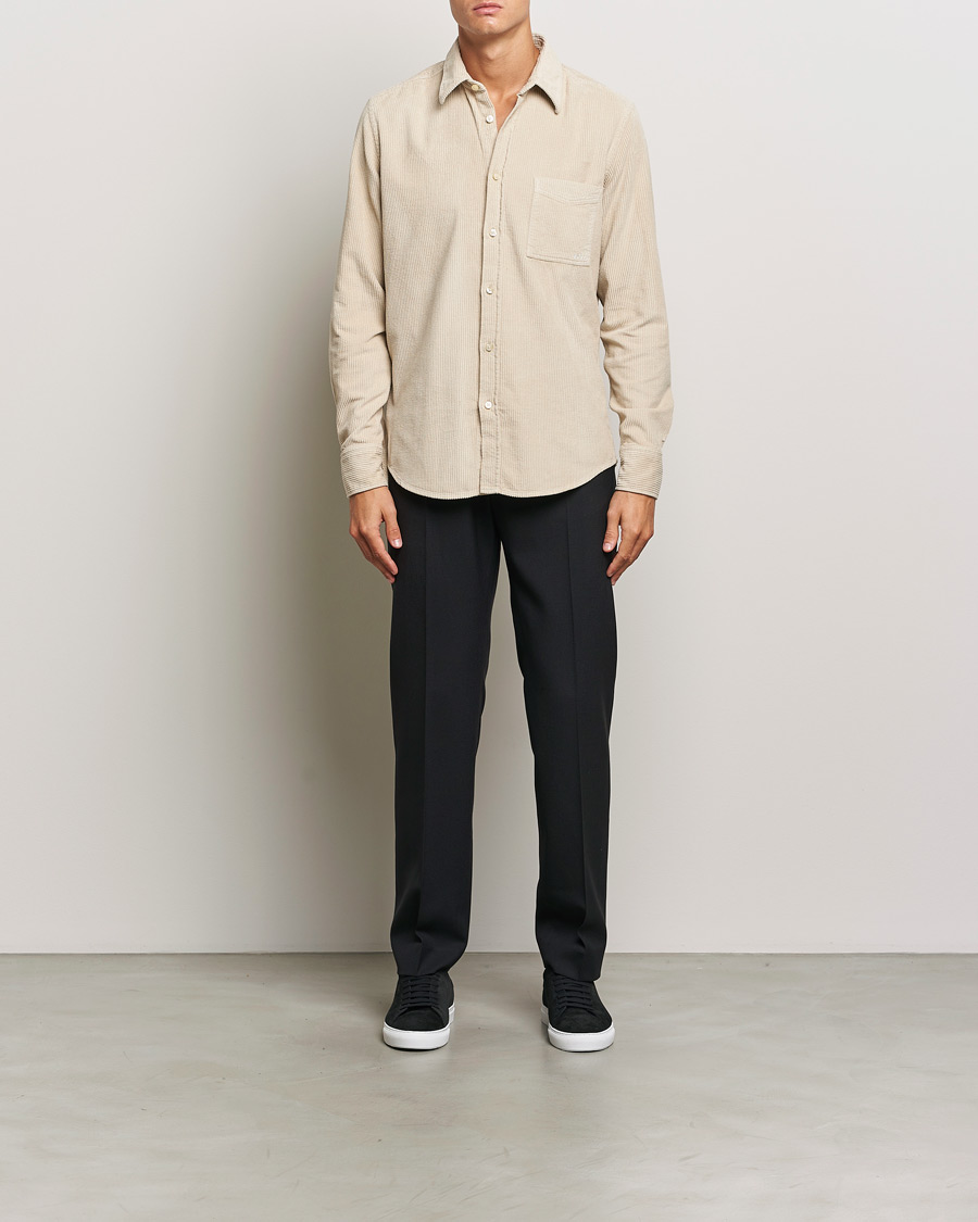 Herr | Skjortor | BOSS ORANGE | Relegant Corduroy Shirt Light Beige