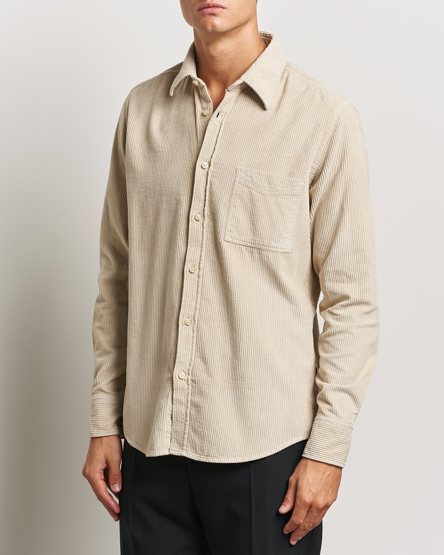 Herr | Skjortor | BOSS ORANGE | Relegant Corduroy Shirt Light Beige