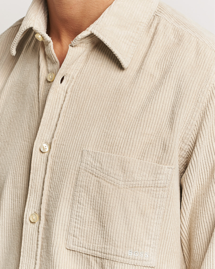Herr | Skjortor | BOSS ORANGE | Relegant Corduroy Shirt Light Beige