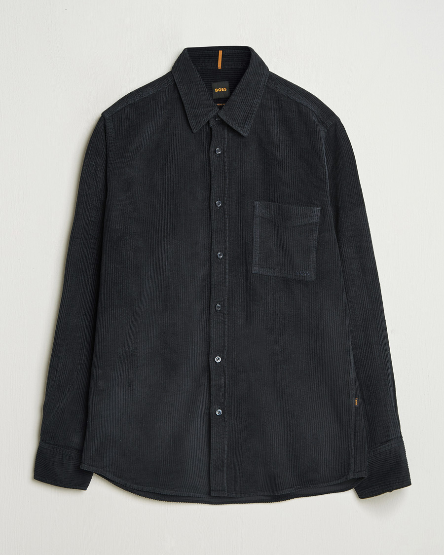 Herr | Skjortor | BOSS ORANGE | Relegant Corduroy Shirt Dark Blue