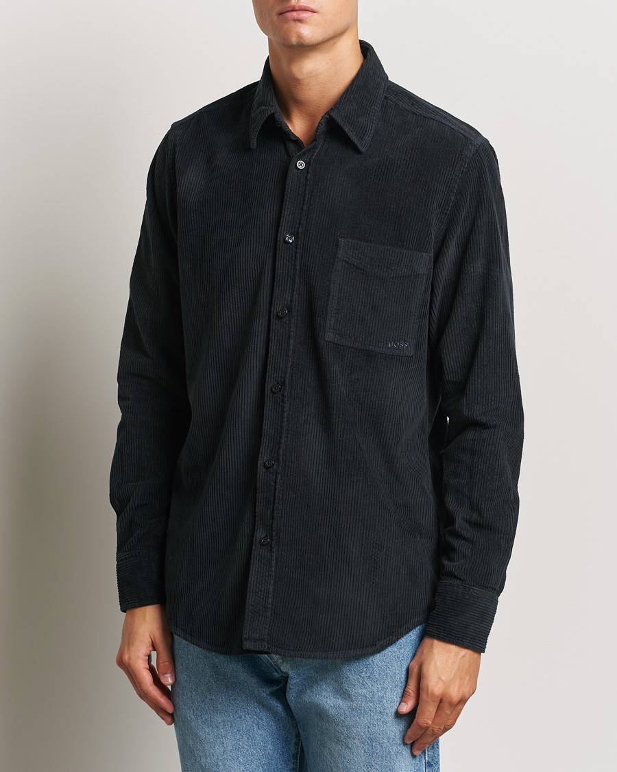 Herr | Skjortor | BOSS ORANGE | Relegant Corduroy Shirt Dark Blue
