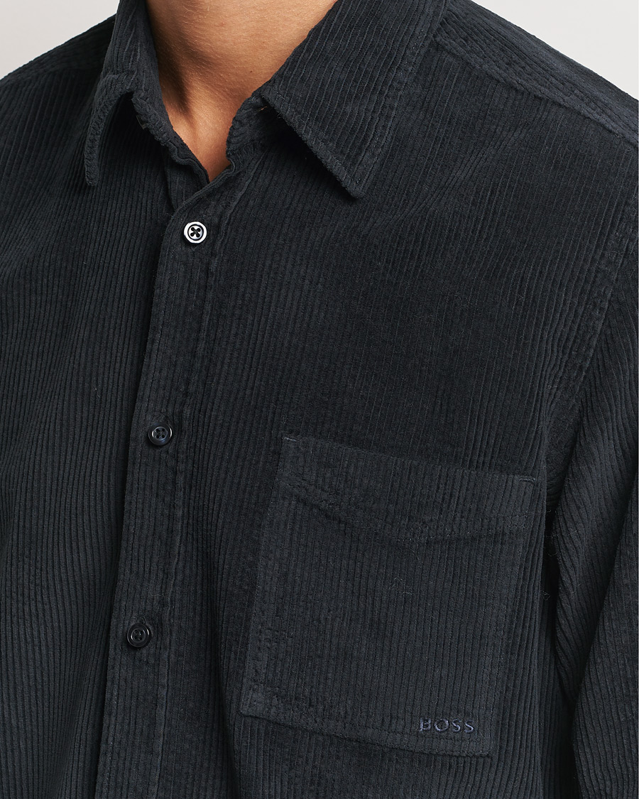 Herr | Skjortor | BOSS ORANGE | Relegant Corduroy Shirt Dark Blue