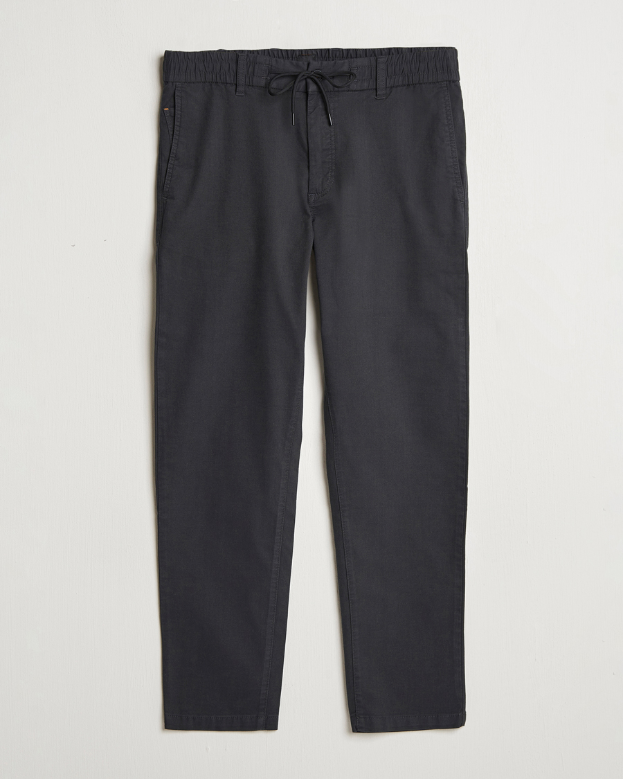 Herr | Byxor | BOSS ORANGE | Tapered Drawstring Trousers Black