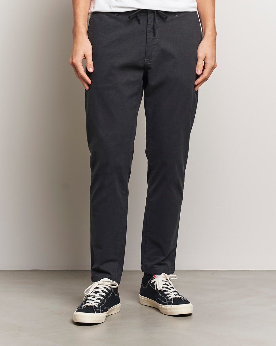 Herr | Byxor | BOSS ORANGE | Tapered Drawstring Trousers Black