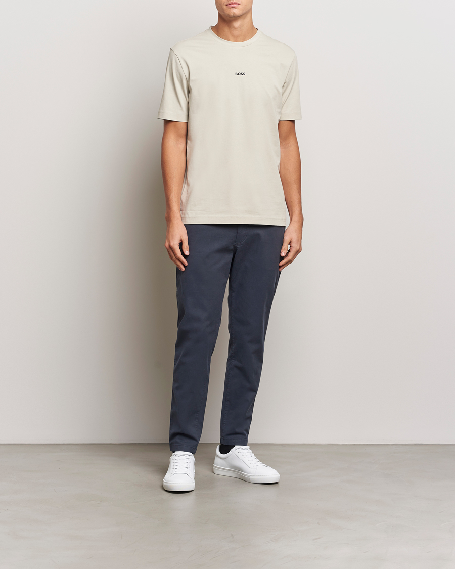 Herr | Byxor | BOSS ORANGE | Tapered Drawstring Trousers Dark Blue