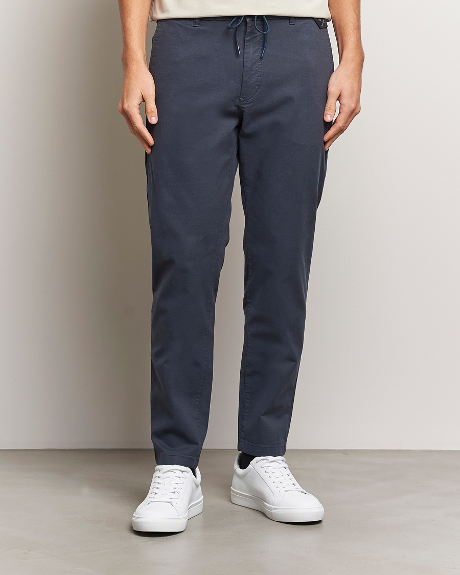 Herr | Byxor | BOSS ORANGE | Tapered Drawstring Trousers Dark Blue