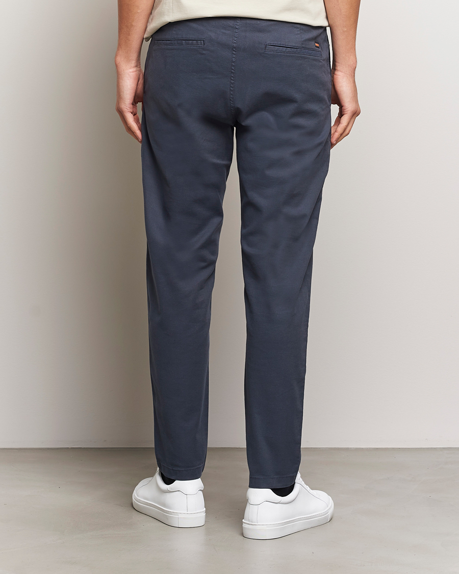 Herr | Byxor | BOSS ORANGE | Tapered Drawstring Trousers Dark Blue