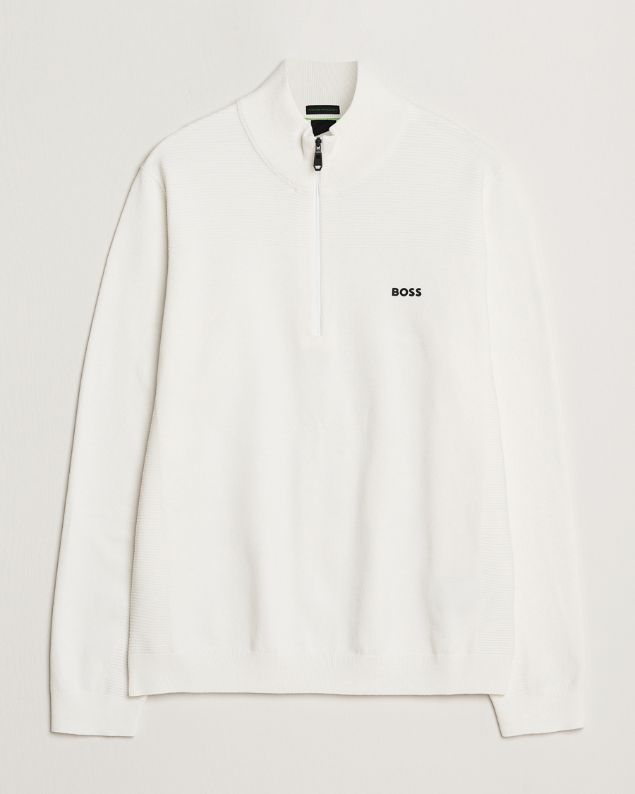 Herr | Tröjor | BOSS GREEN | Momentum Knitted Half Zip White