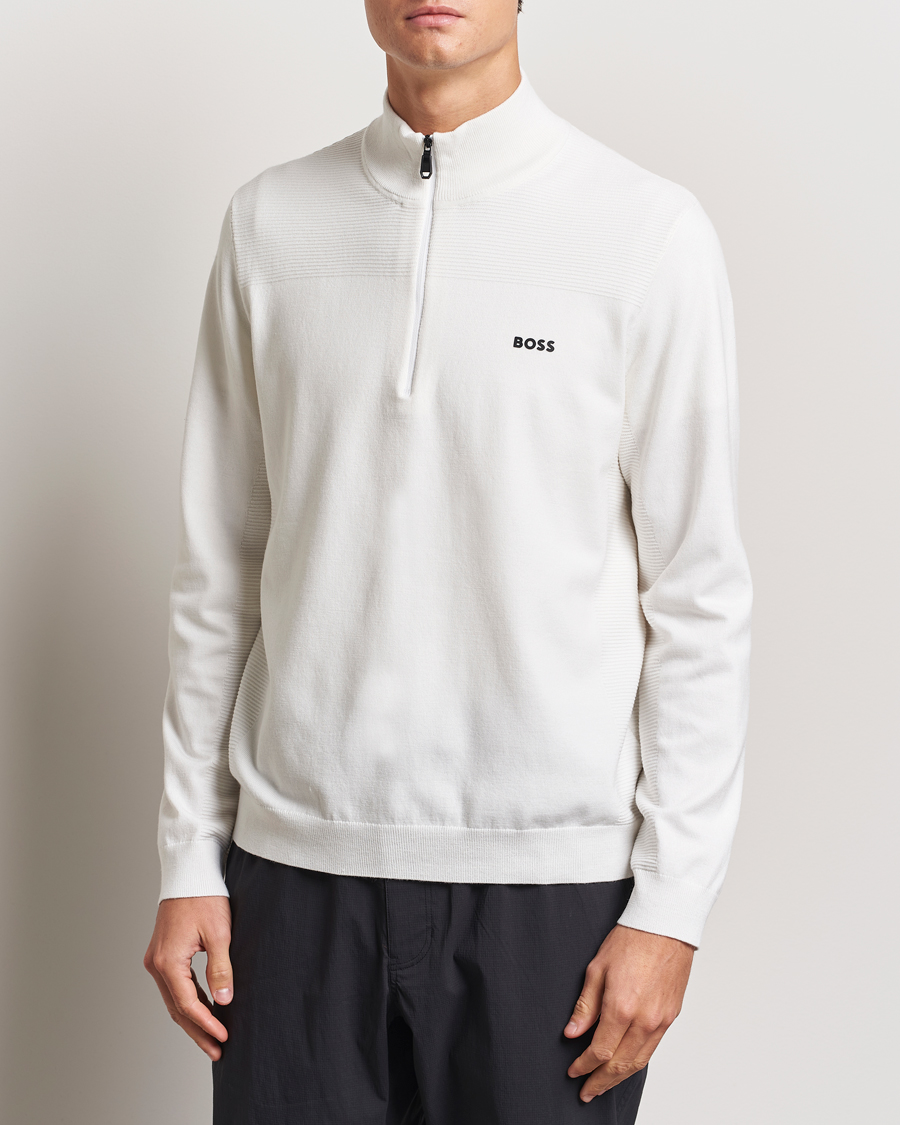 Herr | Tröjor | BOSS GREEN | Momentum Knitted Half Zip White
