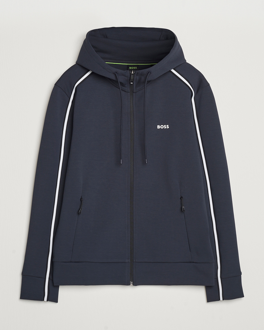 Herr | Tröjor | BOSS GREEN | Saggy Full Zip Hoodie Dark Blue