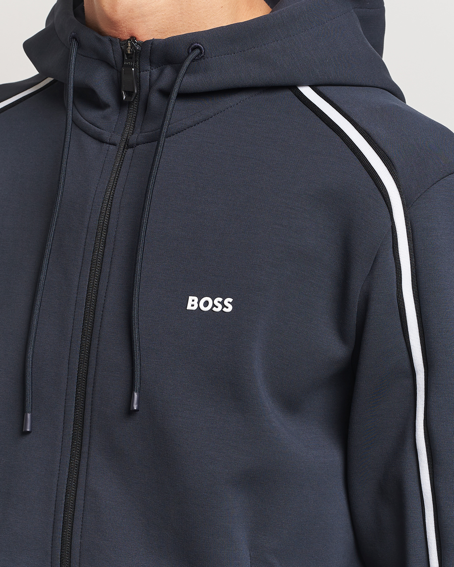 Herr | Tröjor | BOSS GREEN | Saggy Full Zip Hoodie Dark Blue