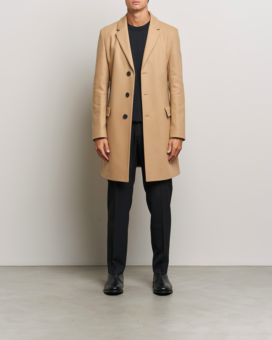 Herr | Jackor | HUGO | Migor Wool Coat Medium Beige