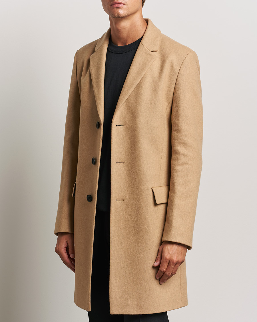 Herr | Jackor | HUGO | Migor Wool Coat Medium Beige