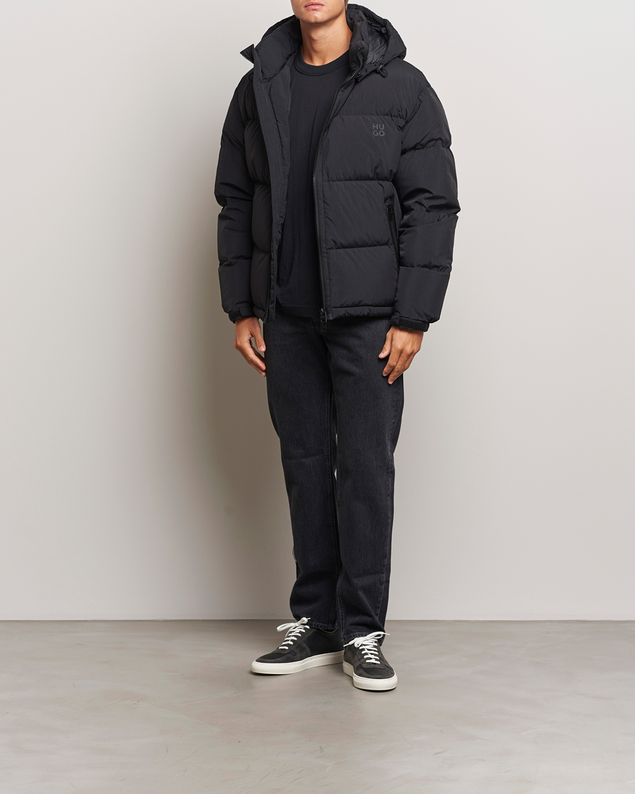 Herr | Jackor | HUGO | Bironto Hooded Puffer Jacket Black