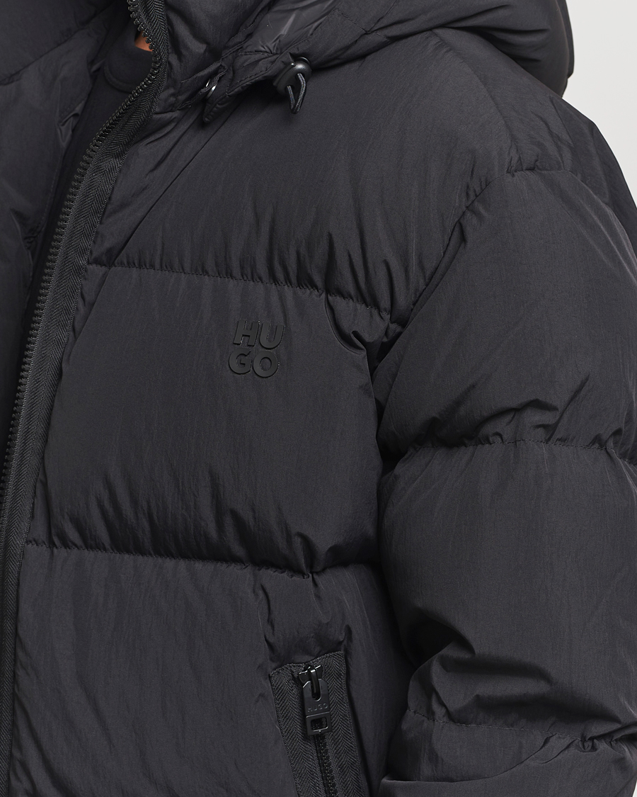 Herr | Jackor | HUGO | Bironto Hooded Puffer Jacket Black