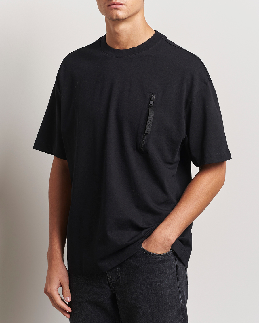Herr | T-Shirts | HUGO | Dibtechti Crew Neck T-Shirt Black