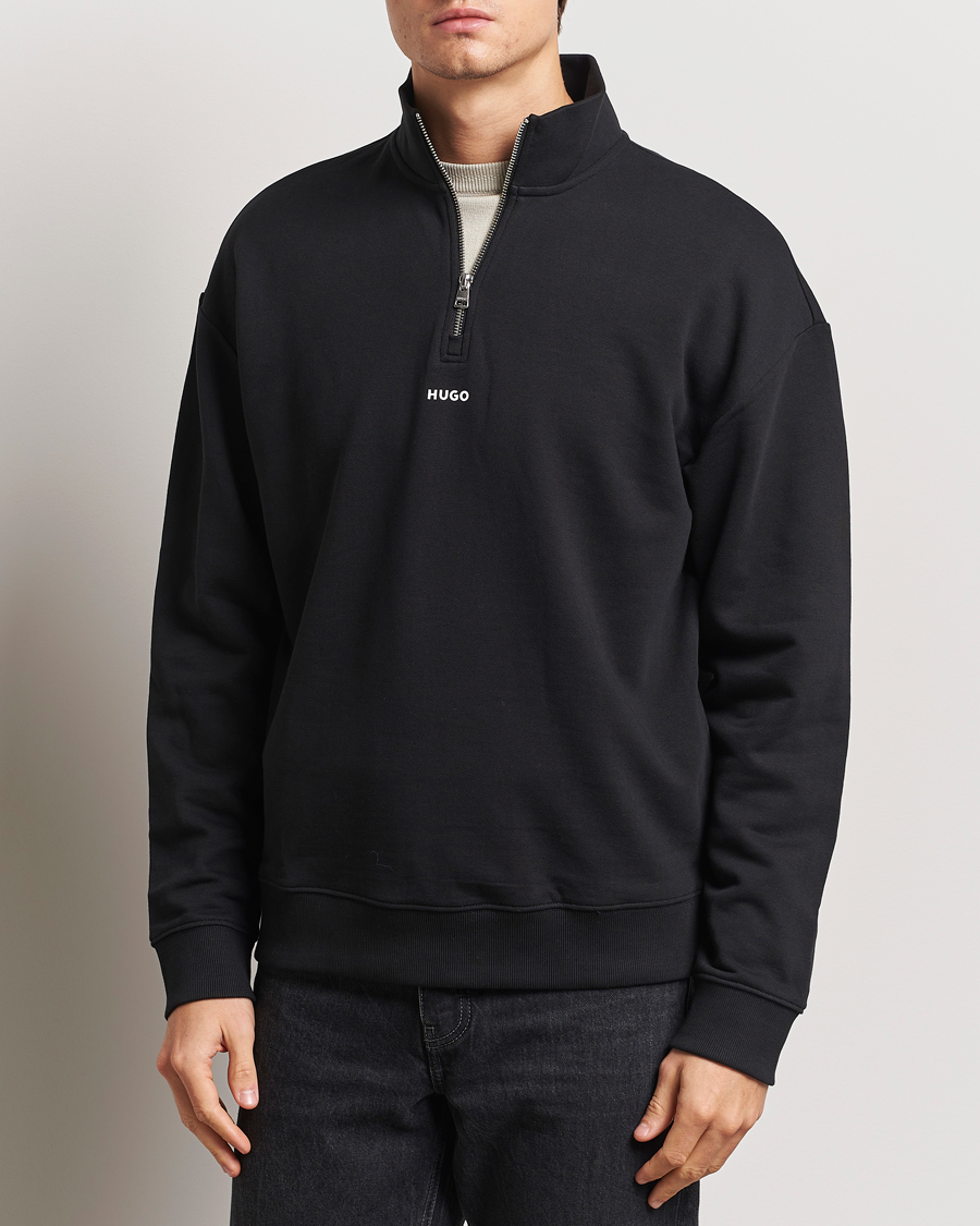 Herr | Tröjor | HUGO | Durty Half Zip Sweatshirt Black