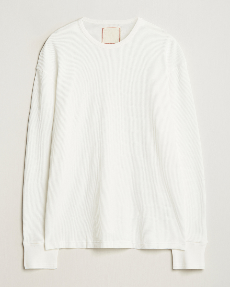 Herr | Tröjor | Jeanerica | Jean Waflle Texture Sweater Natural White