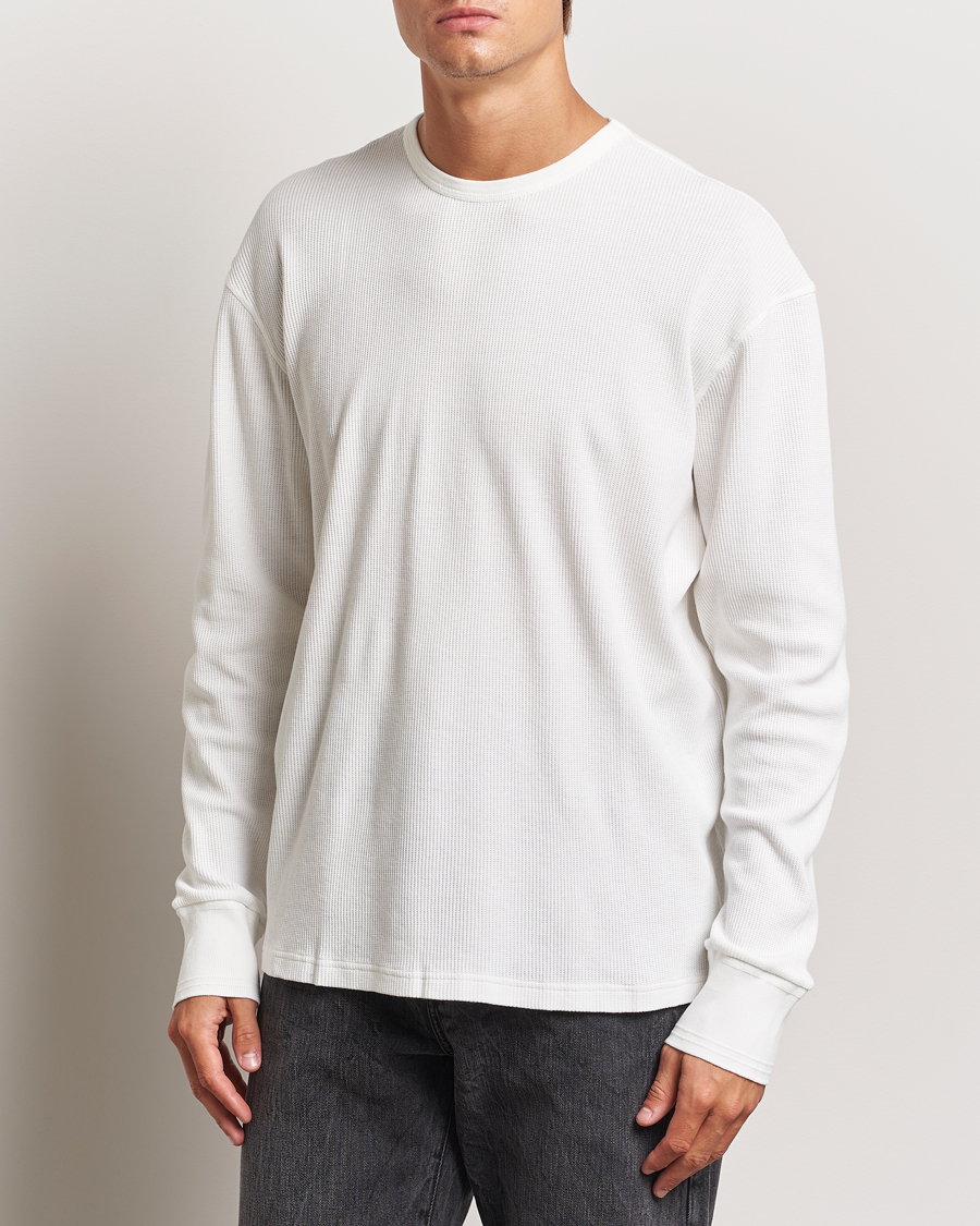 Herr | Tröjor | Jeanerica | Jean Waflle Texture Sweater Natural White