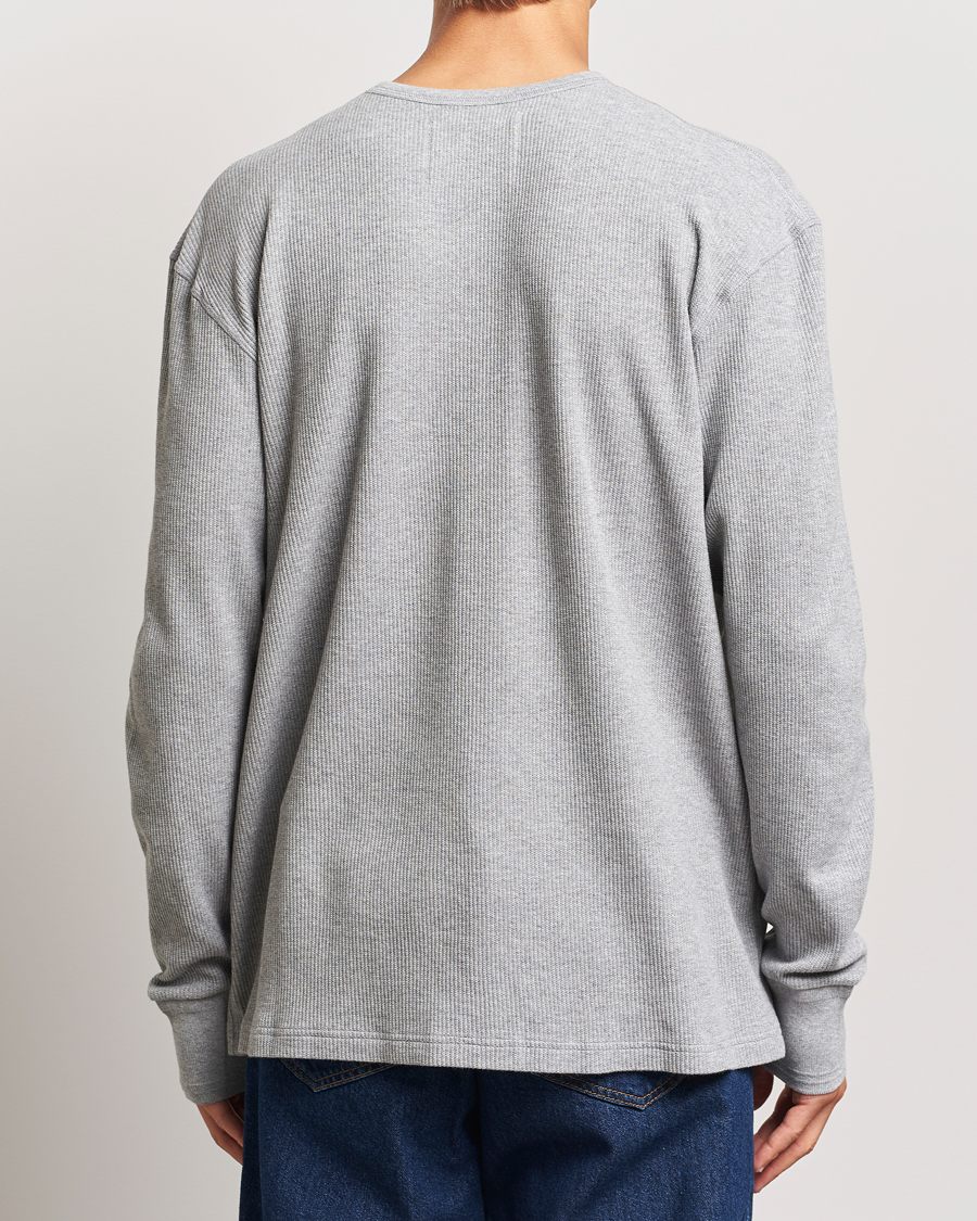 Herr | Tröjor | Jeanerica | Jean Waflle Texture Sweater Light Grey Melange