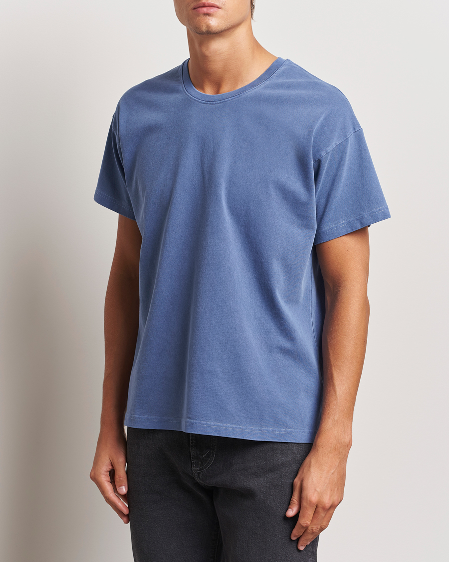 Herr | T-Shirts | Jeanerica | Ruben Crew Neck T-Shirt Washed Adriatic Blue