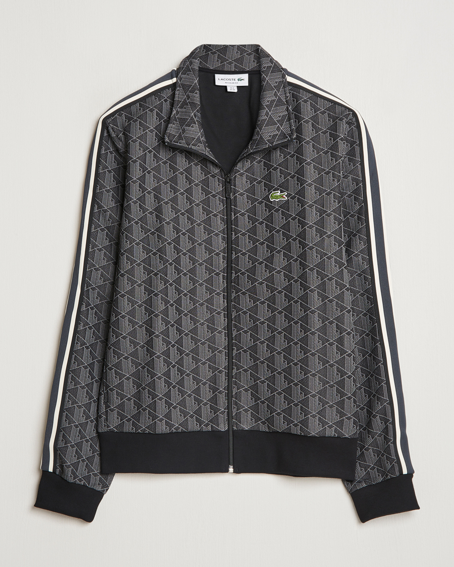 Herr | Tröjor | Lacoste | Monogram Full Zip Track Jacket Black/Graphite