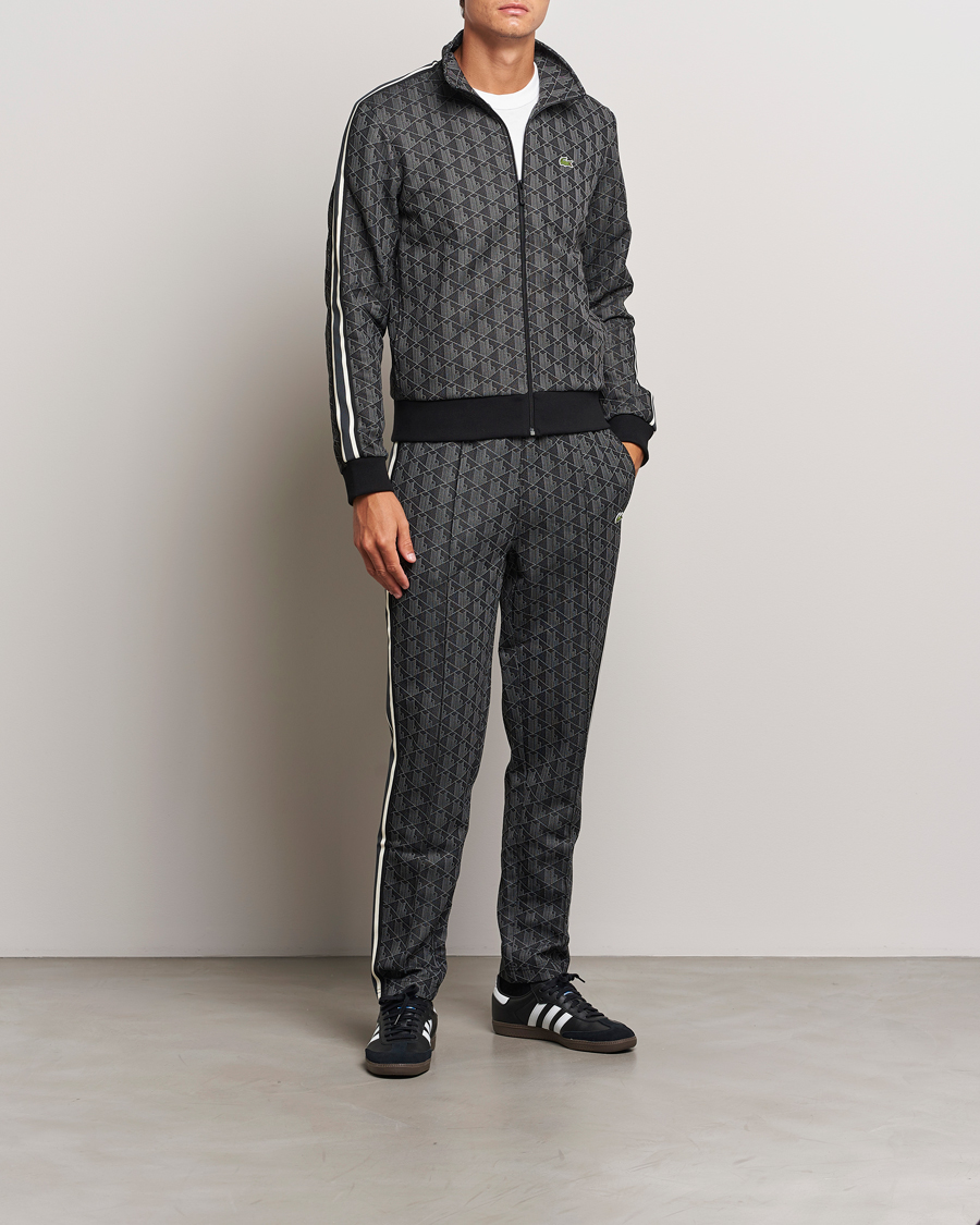 Herr | Tröjor | Lacoste | Monogram Full Zip Track Jacket Black/Graphite