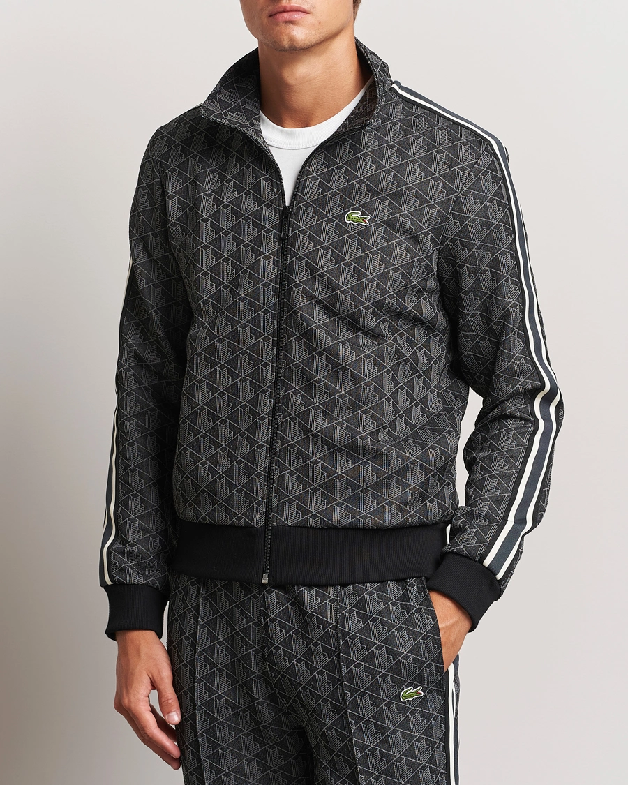 Herr | Tröjor | Lacoste | Monogram Full Zip Track Jacket Black/Graphite