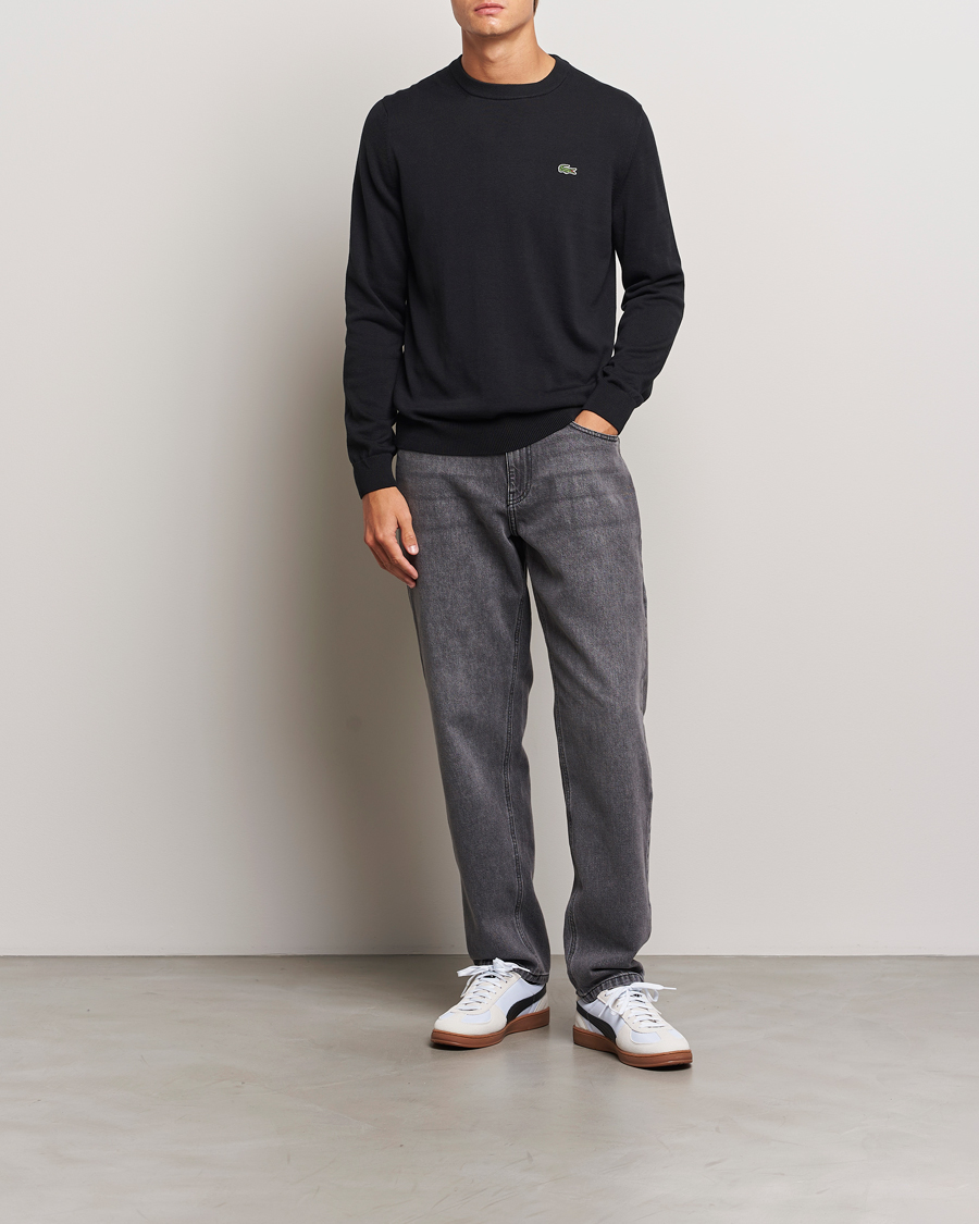 Herr | Tröjor | Lacoste | Cotton Knitted Sweater Black