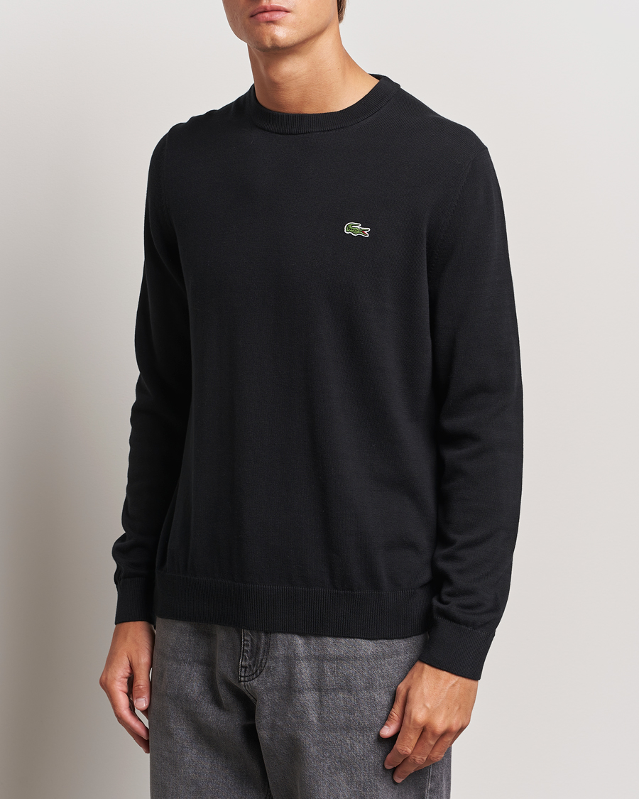 Herr | Tröjor | Lacoste | Cotton Knitted Sweater Black