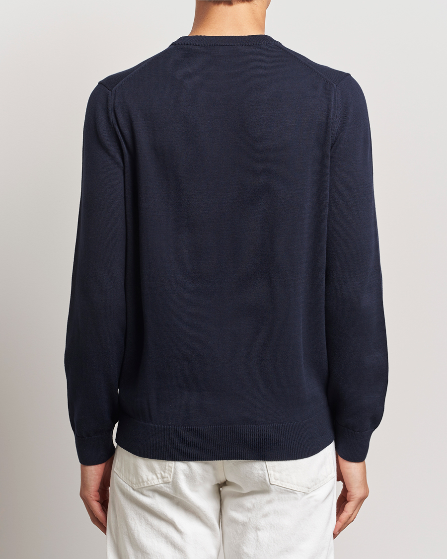 Herr | Tröjor | Lacoste | Cotton Knitted Sweater Navy Blue