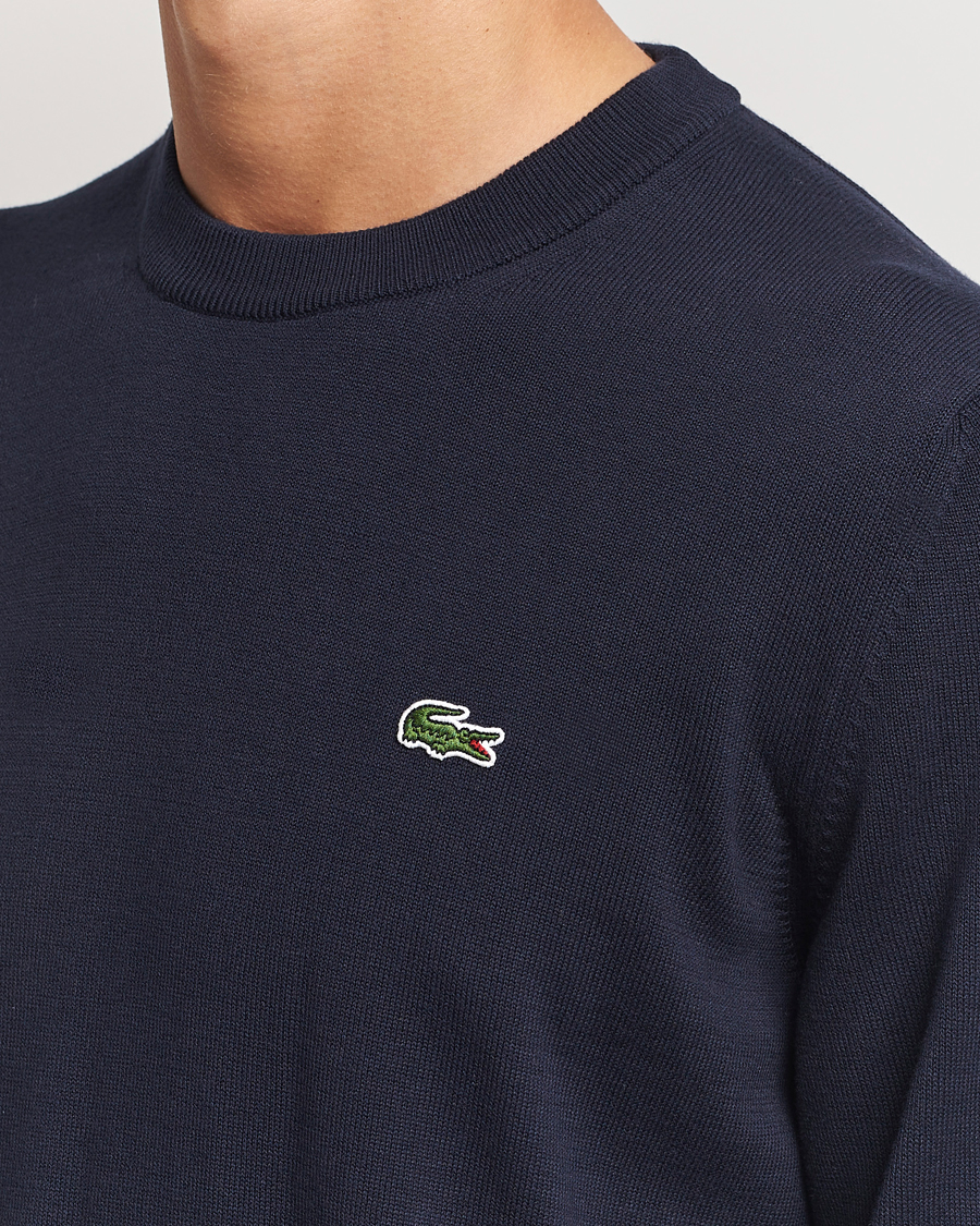 Herr | Tröjor | Lacoste | Cotton Knitted Sweater Navy Blue