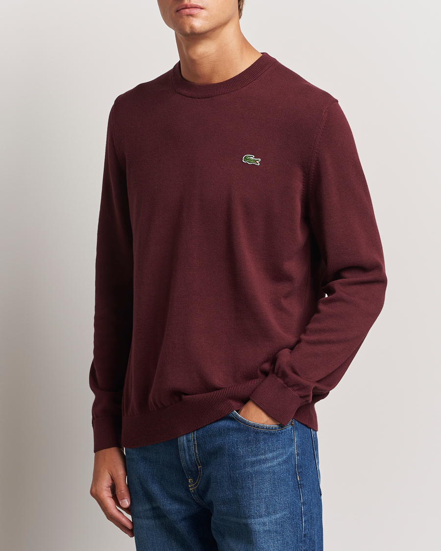Herr | Tröjor | Lacoste | Cotton Knitted Sweater Espresso