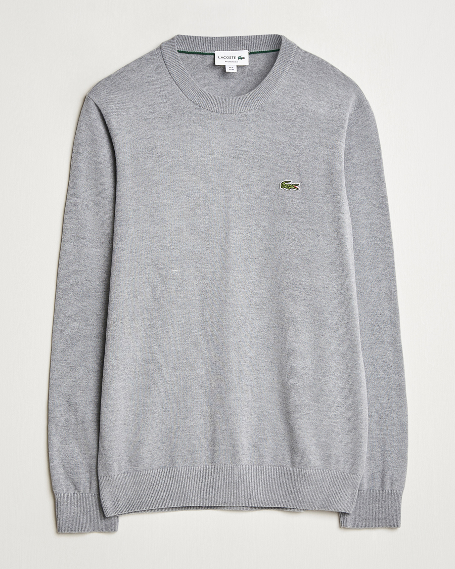 Herr | Tröjor | Lacoste | Cotton Knitted Sweater Silver Chine