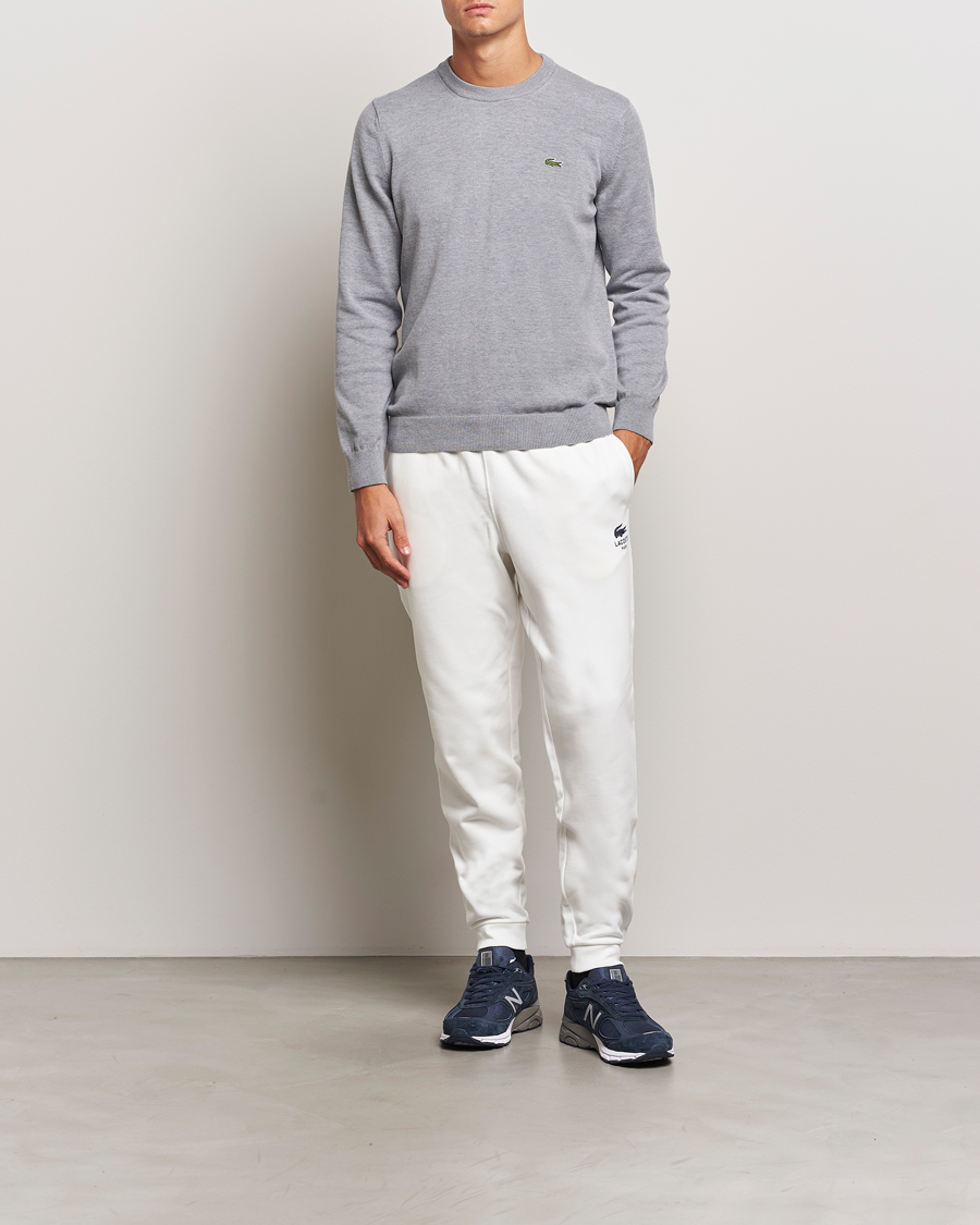Herr | Tröjor | Lacoste | Cotton Knitted Sweater Silver Chine