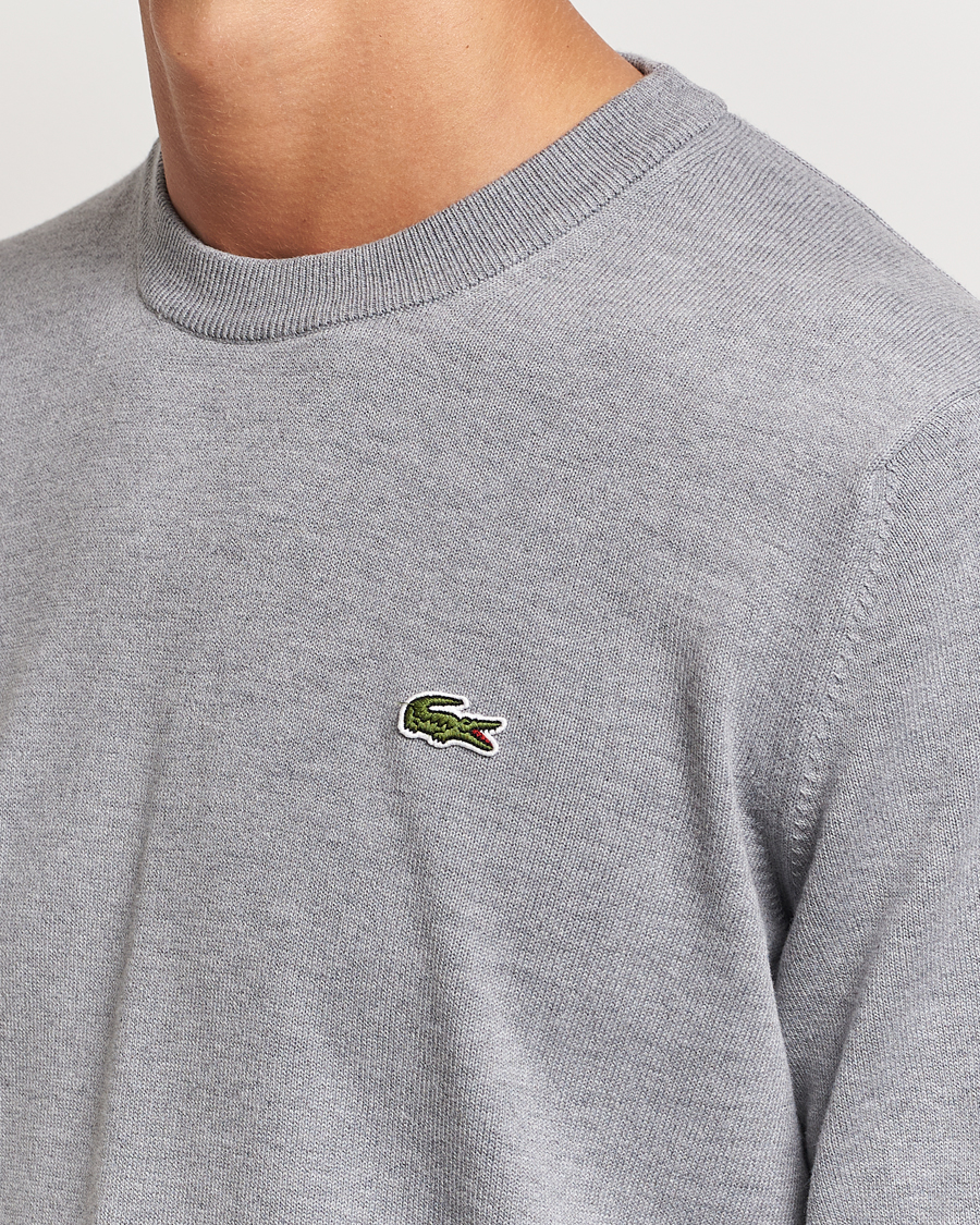Herr | Tröjor | Lacoste | Cotton Knitted Sweater Silver Chine