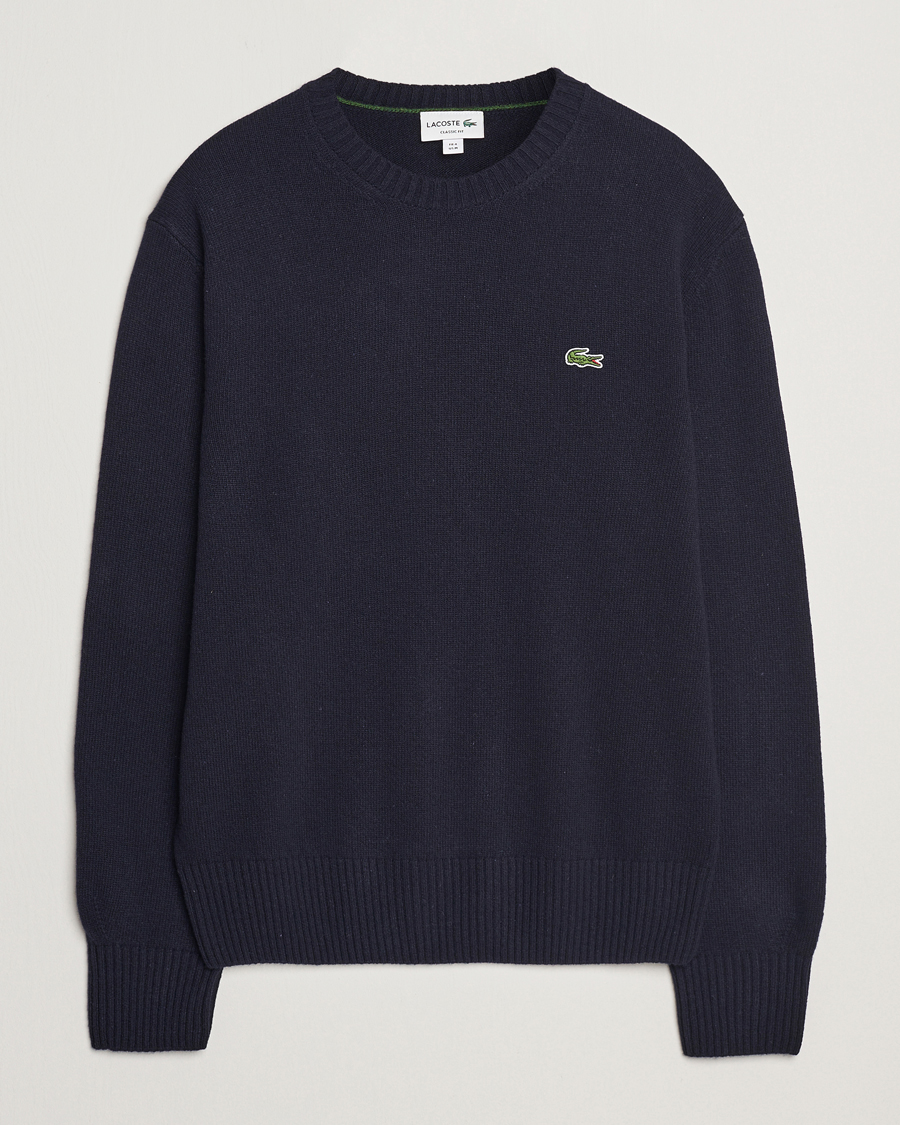Herr | Tröjor | Lacoste | Carded Wool Crew Neck Navy