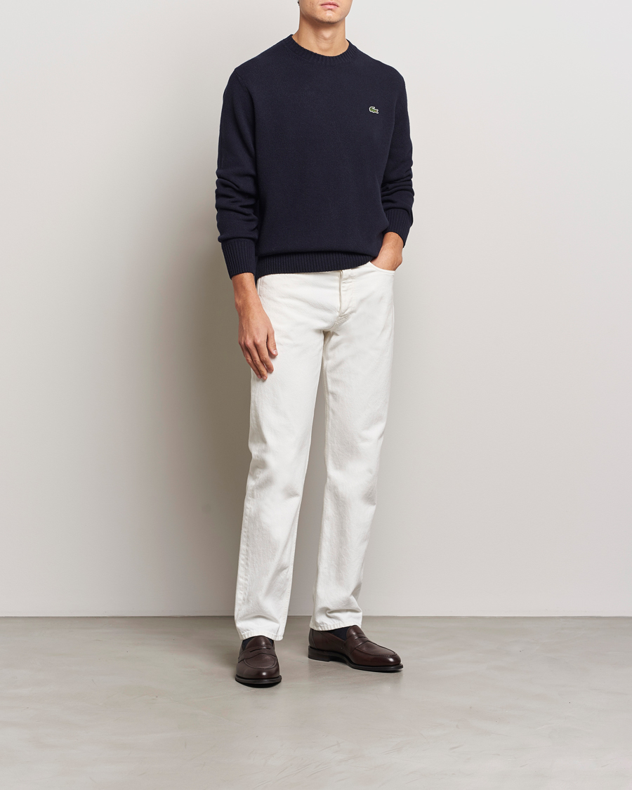 Herr | Tröjor | Lacoste | Carded Wool Crew Neck Navy