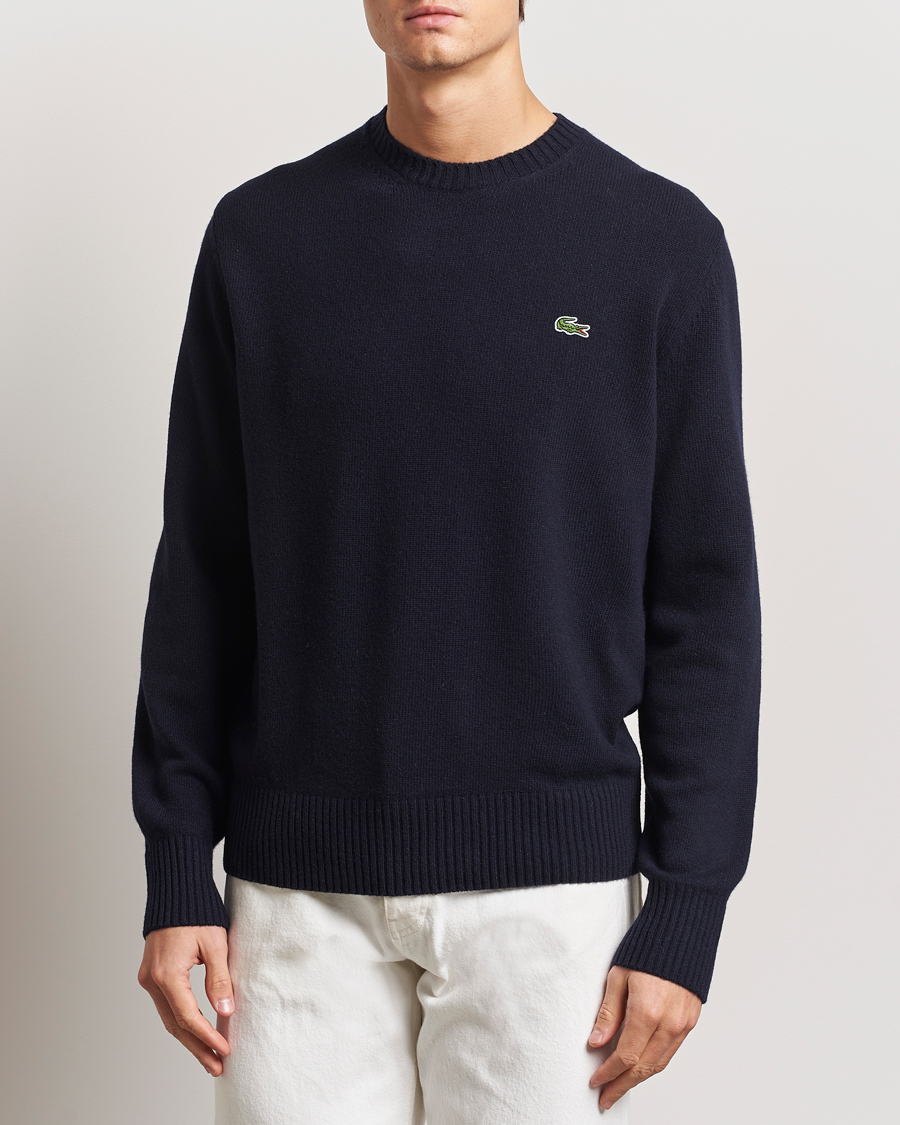Herr | Tröjor | Lacoste | Carded Wool Crew Neck Navy