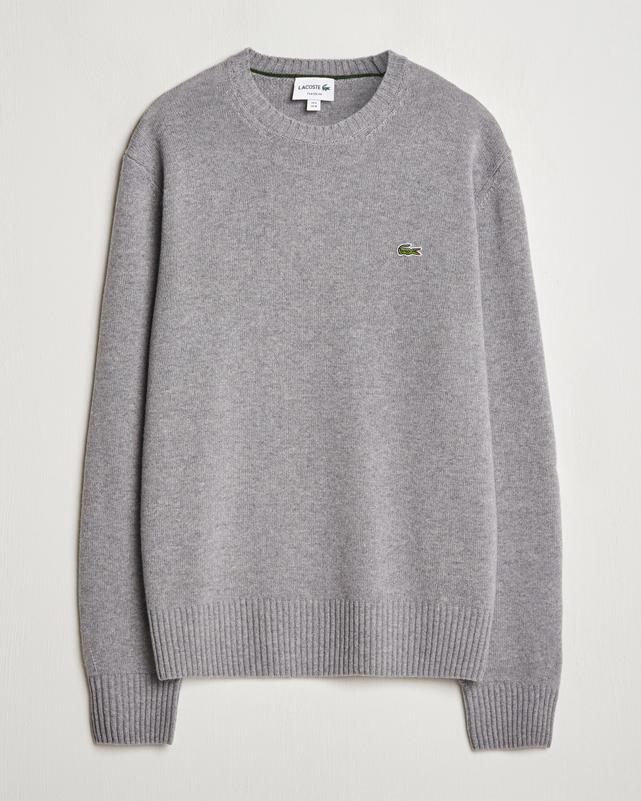 Herr | Tröjor | Lacoste | Carded Wool Crew Neck Silver Chine
