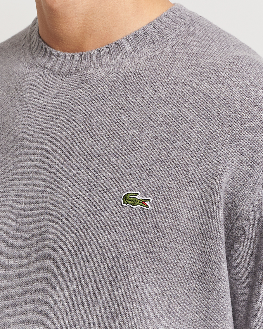 Herr | Tröjor | Lacoste | Carded Wool Crew Neck Silver Chine