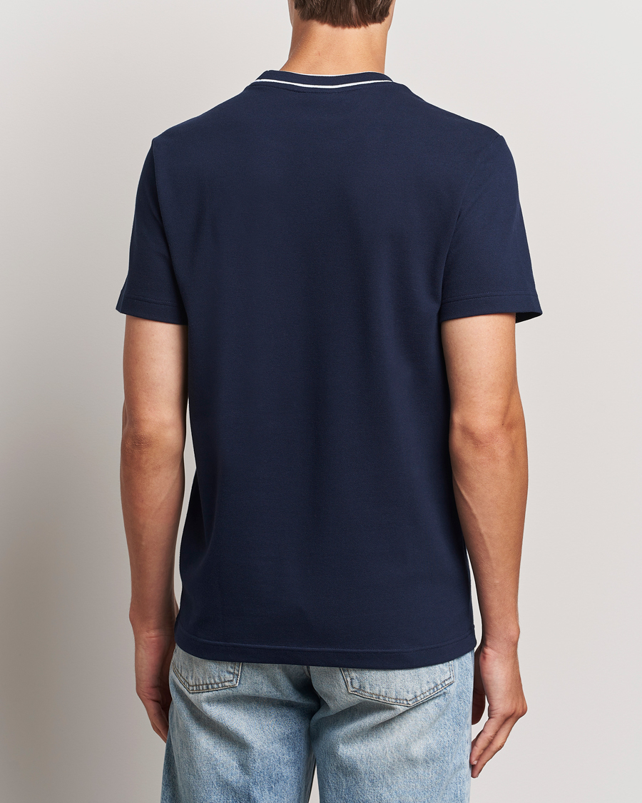 Herr | T-Shirts | Lacoste | Contrast Rib Piqué T-Shirt Navy Blue