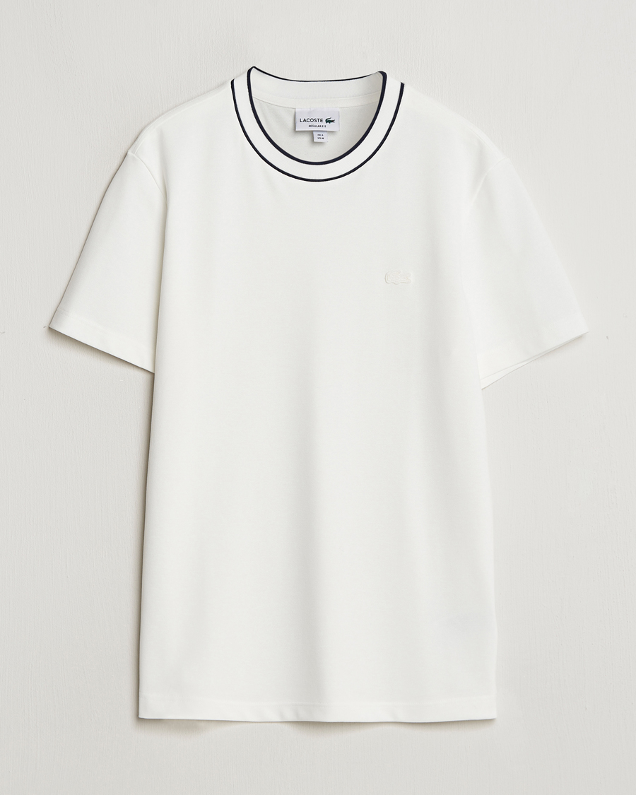 Herr | T-Shirts | Lacoste | Contrast Rib Piqué T-Shirt Flour