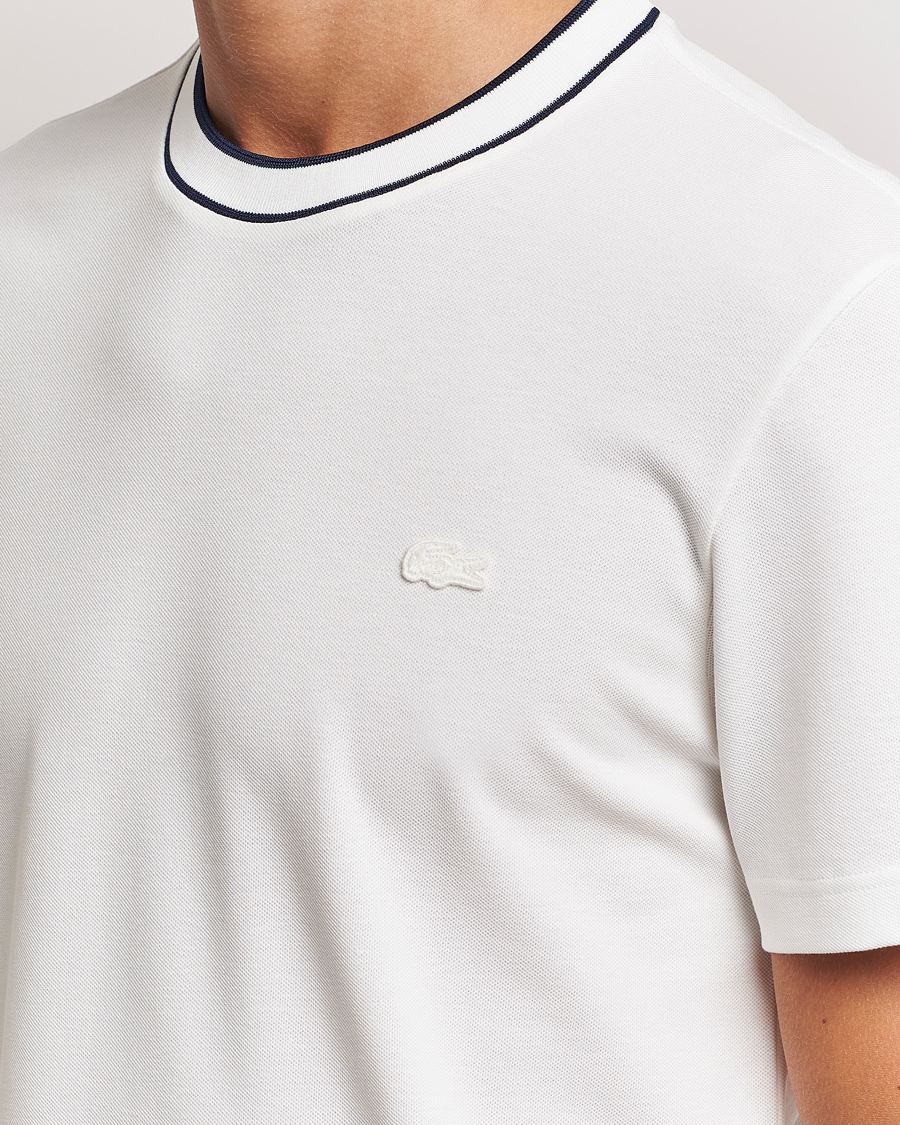 Herr | T-Shirts | Lacoste | Contrast Rib Piqué T-Shirt Flour