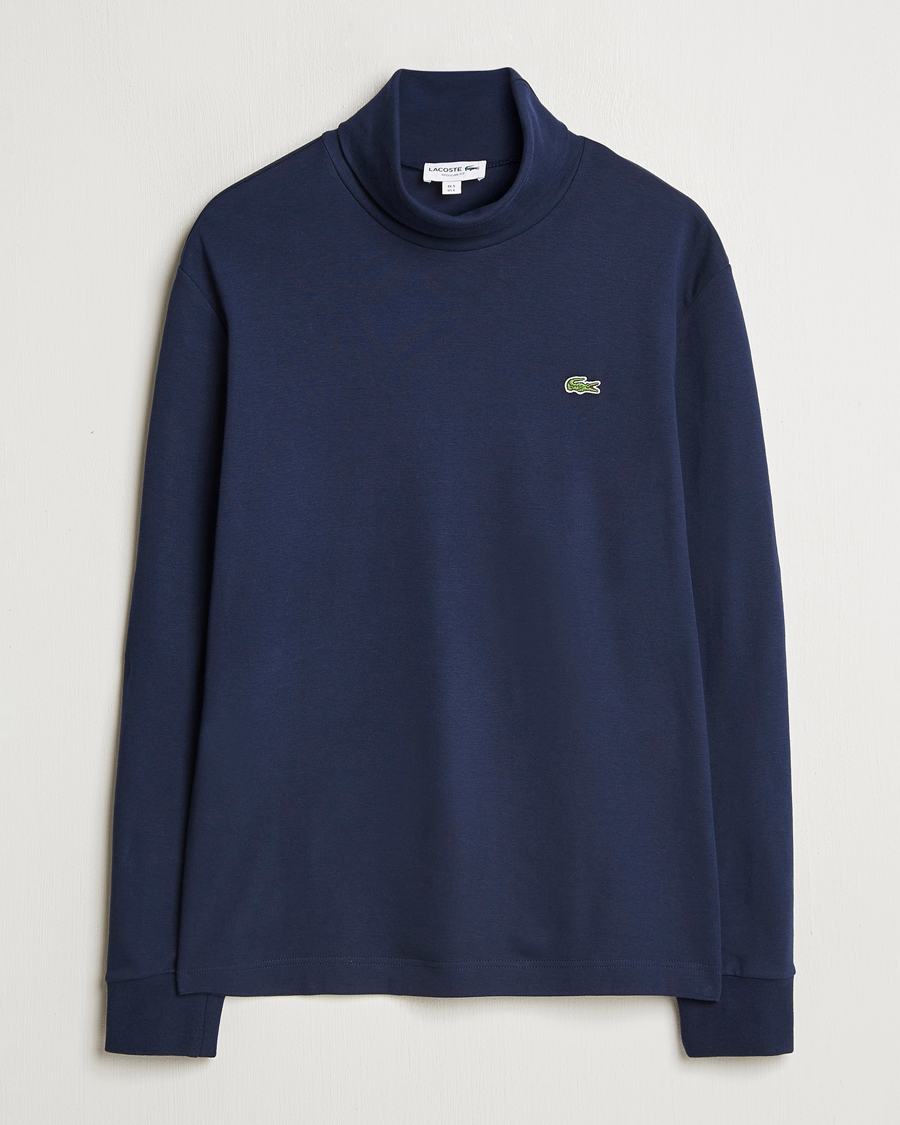 Herr | Tröjor | Lacoste | Interlock Cotton Rollneck Navy